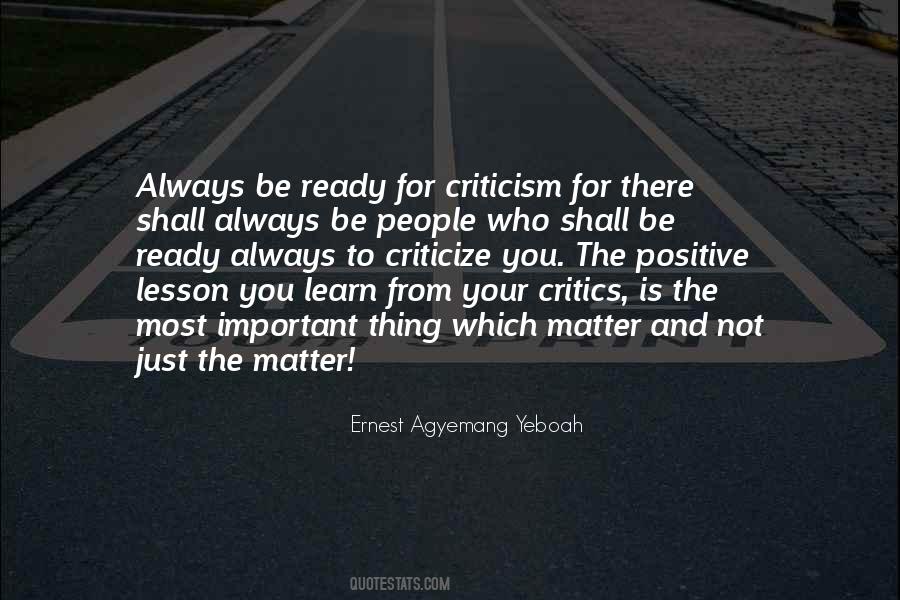 People Who Criticize You Quotes #1765289