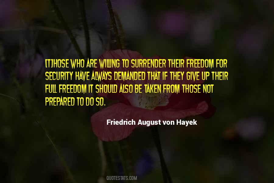 Freedom For Security Quotes #1465905