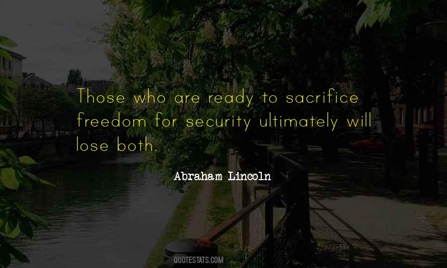 Freedom For Security Quotes #285429