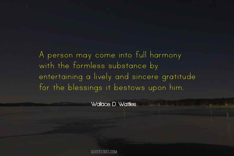 Harmony And Gratitude Quotes #1194098