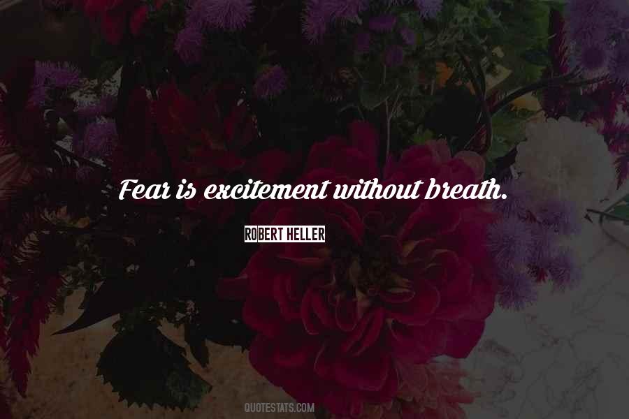 Fear Is Excitement Without Breath Quotes #444510