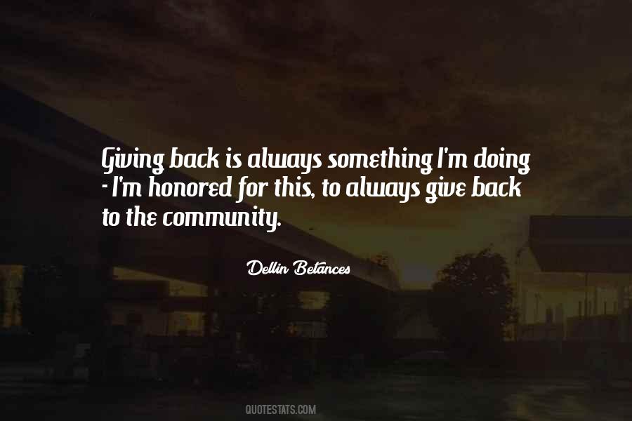 Giving Something Back Quotes #1006513
