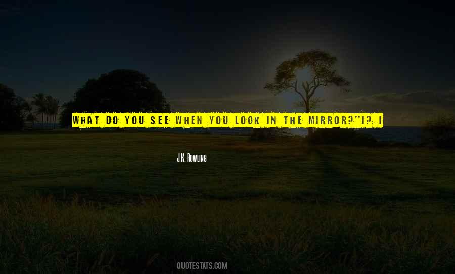 When You Look In The Mirror What Do You See Quotes #550606