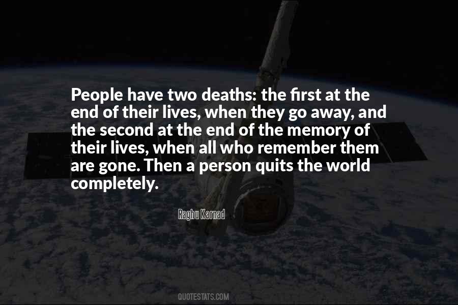Memory Of Death Quotes #86045