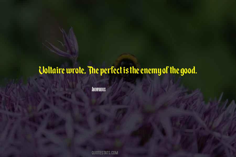 The Perfect Is The Enemy Of The Good Quotes #1537897
