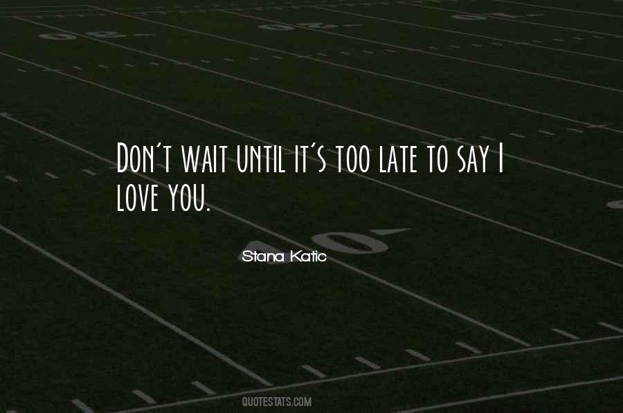 Too Late To Say I Love You Quotes #337667