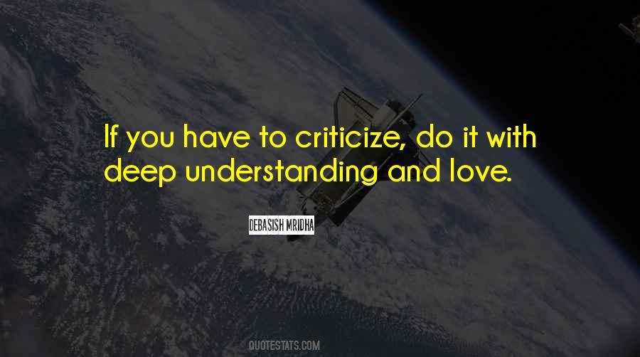 Criticism Love Quotes #1603368