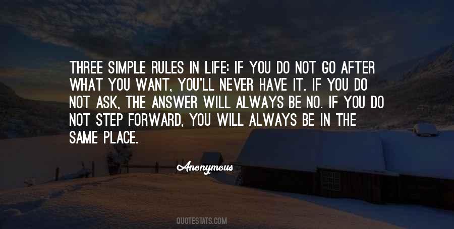 Three Simple Rules In Life Quotes #1109127