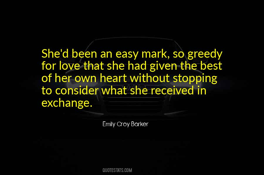 Exchange Of Love Quotes #1439564