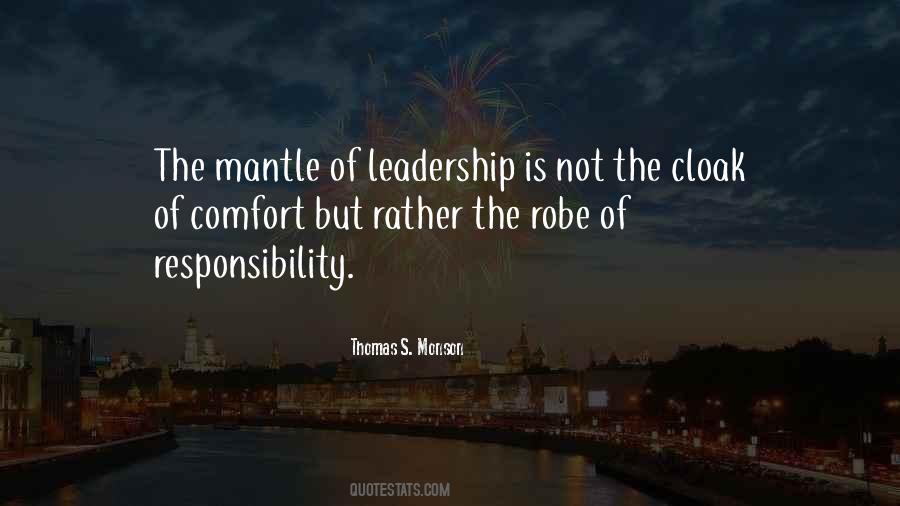 Mantle Of Leadership Quotes #1046806