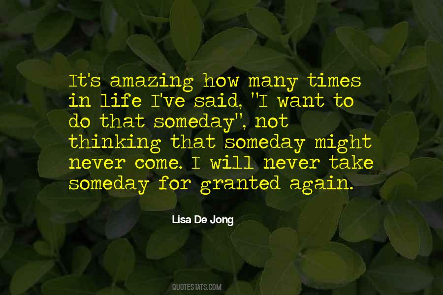 Never Take It For Granted Quotes #68233