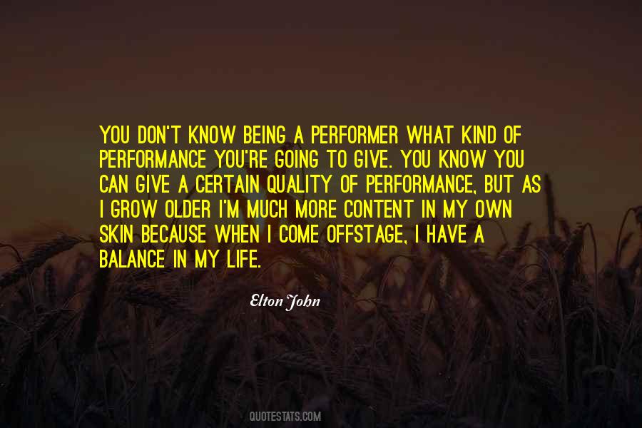 Balance In My Life Quotes #730193