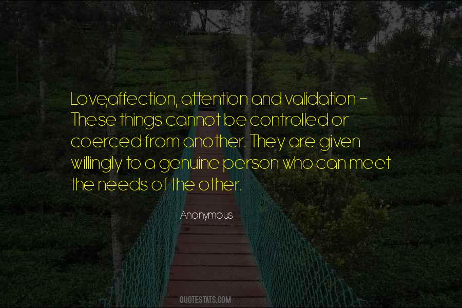 Genuine Affection Quotes #71010