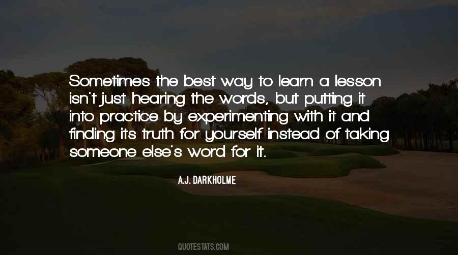Just Learn The Lesson Quotes #1050846