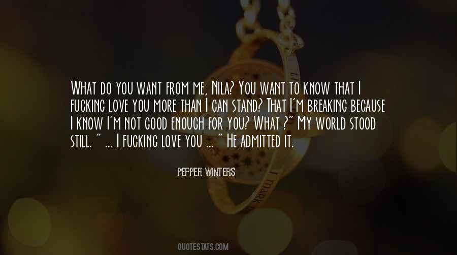 Not Good Enough For You Quotes #1192551