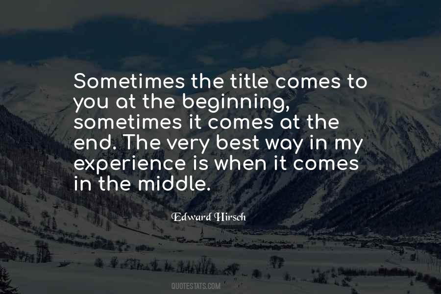 End To Beginning Quotes #436761