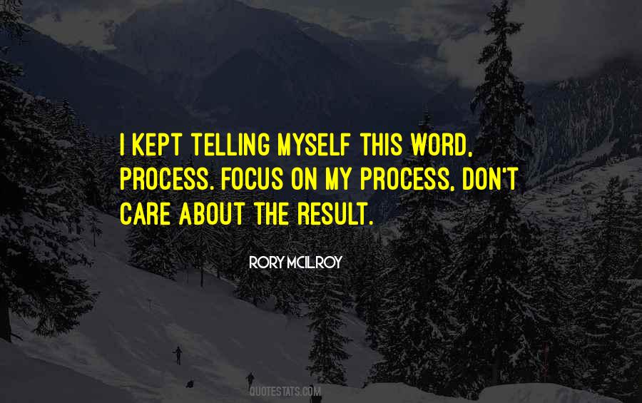 Focus On The Process Quotes #16353