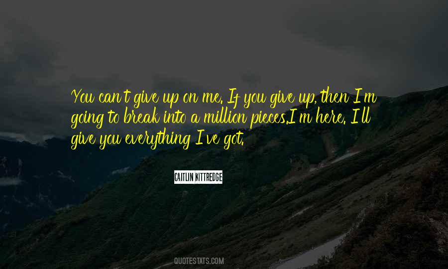 You Give Up On Me Quotes #148412