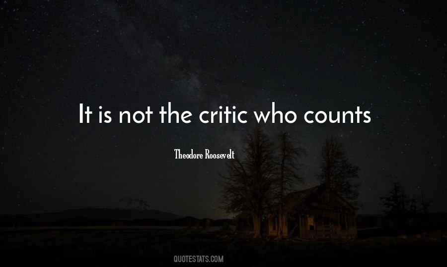 It Is Not The Critic Who Counts Quotes #651016