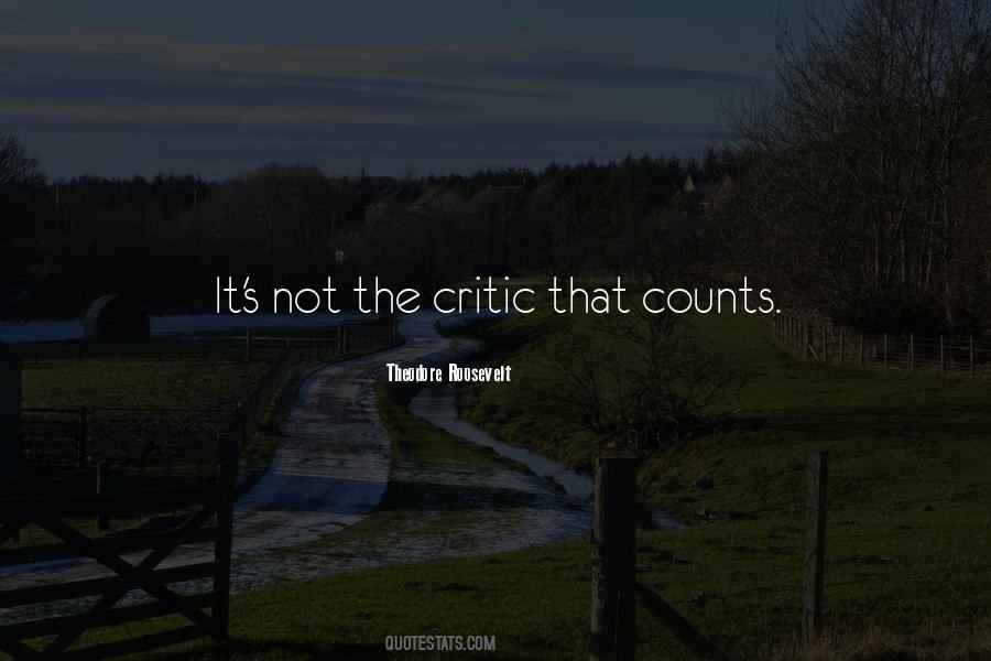 It Is Not The Critic Who Counts Quotes #831714