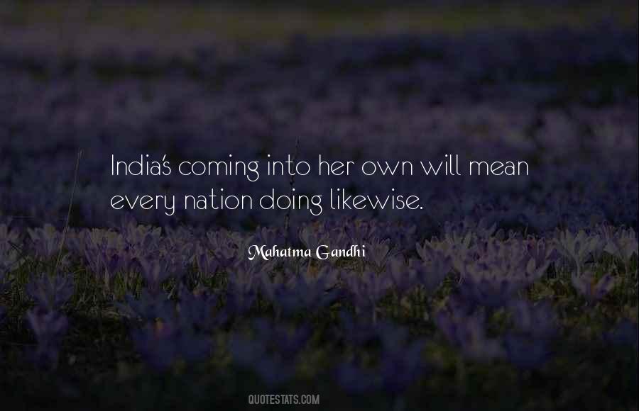 Gandhi's Quotes #437531