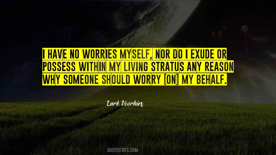 I Have No Worries Quotes #93644