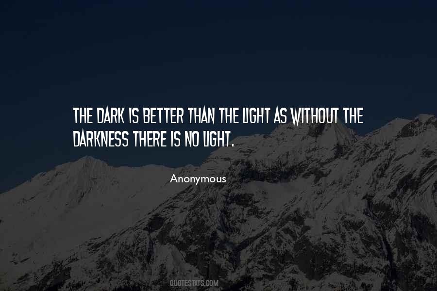 Without Darkness There Is No Light Quotes #1753524