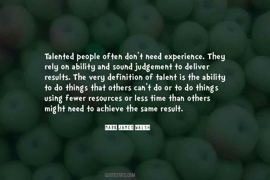 Experience Judgement Quotes #1383781