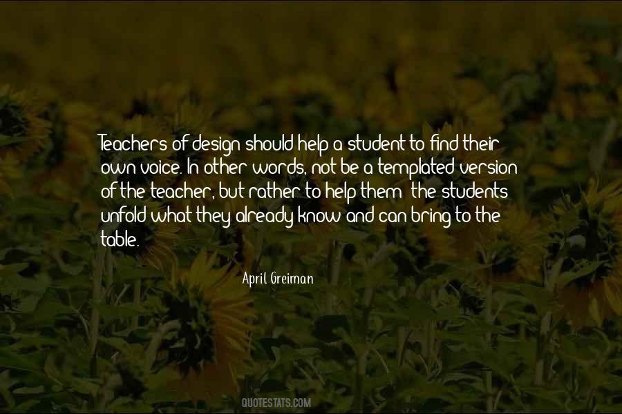 Teacher Voice Quotes #1194594