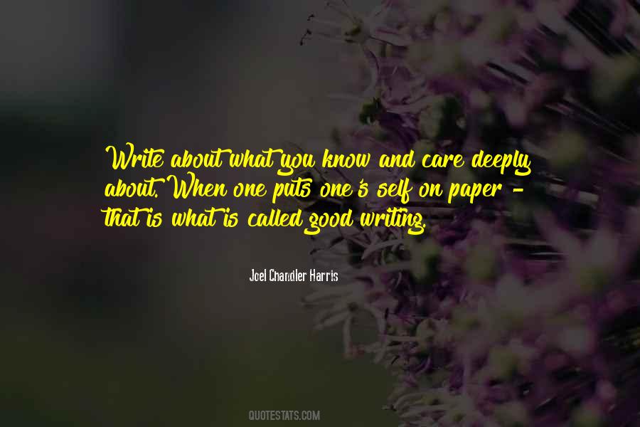 Write About What You Know Quotes #1181552