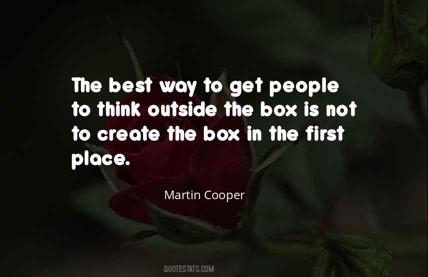 Outside The Box Thinking Quotes #1757460