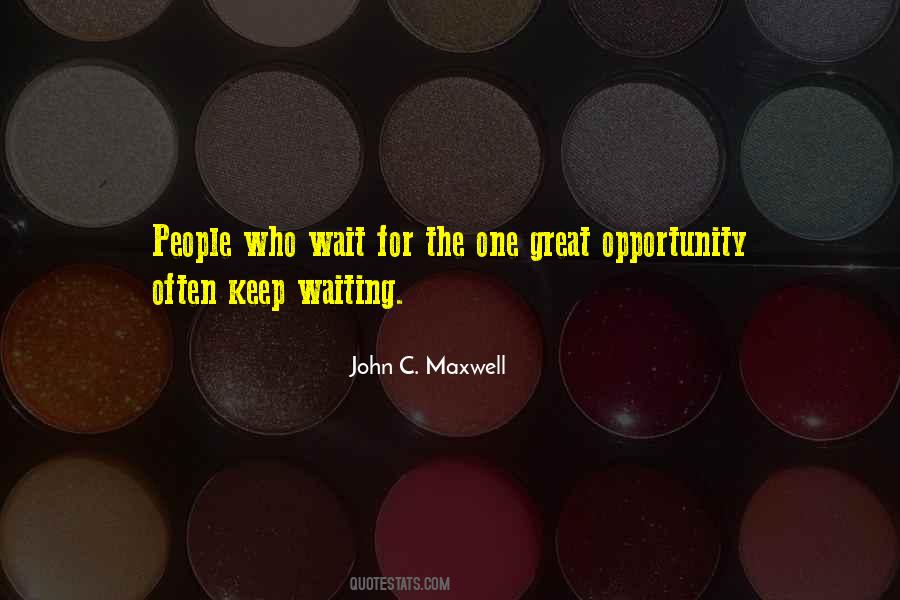 Waiting For An Opportunity Quotes #774652