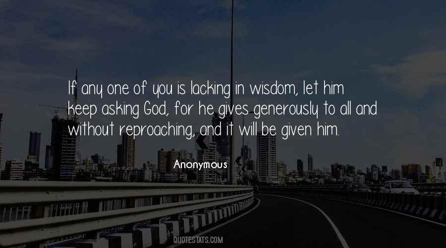 God Gives Wisdom Quotes #1831733