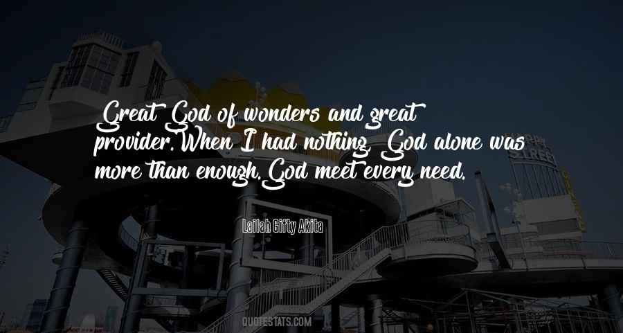 God Is My Provider Quotes #681939