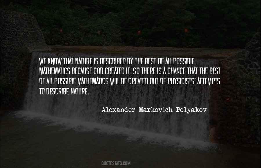 Nature Created By God Quotes #1345505