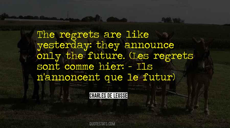 Quotes About Future Regrets #1014273