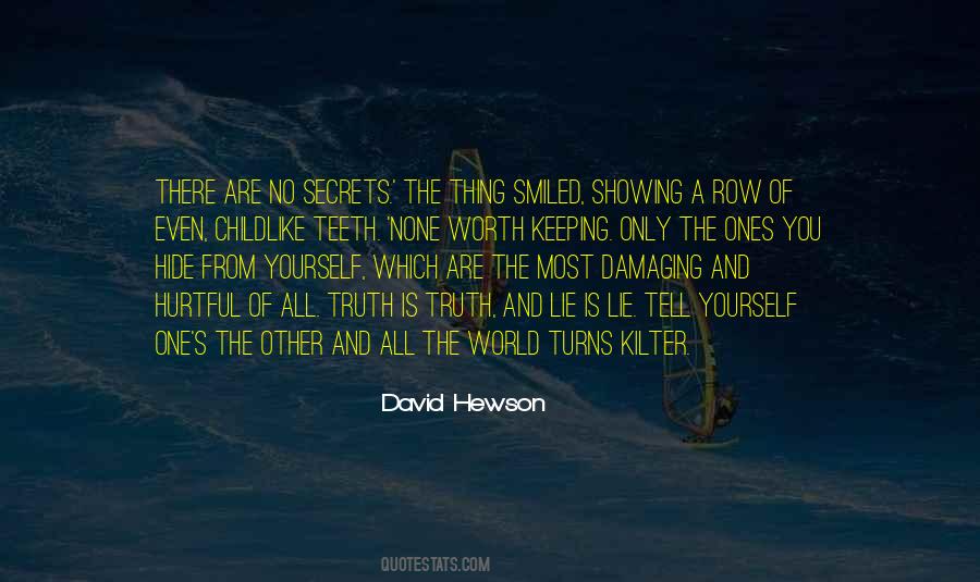 Hide Lie Quotes #855528