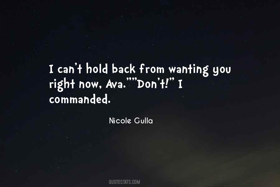 Hold Back Love Quotes #254361