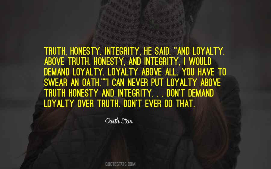 Honesty Integrity Loyalty Quotes #1460151