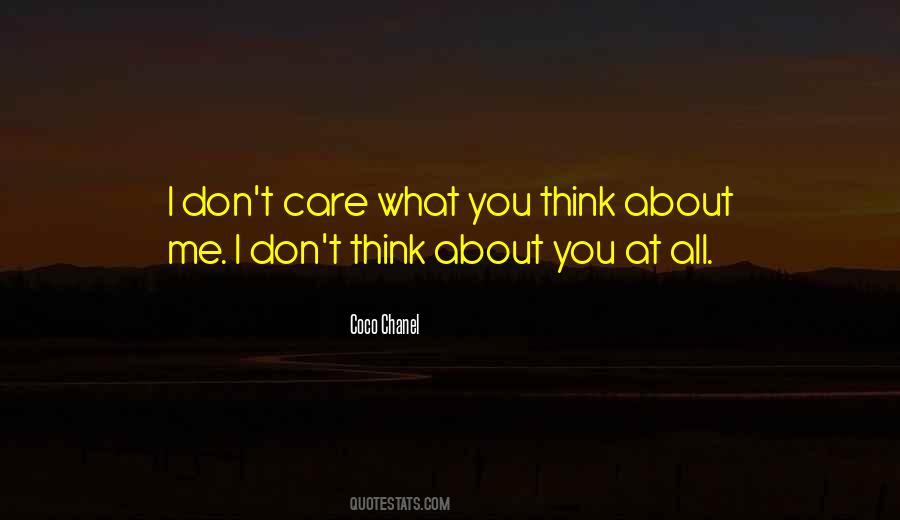 I Don't Care What You Think About Me Quotes #1012704