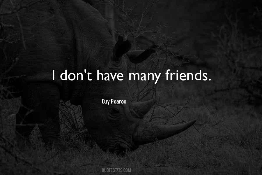 I Don't Have Many Friends Quotes #379181