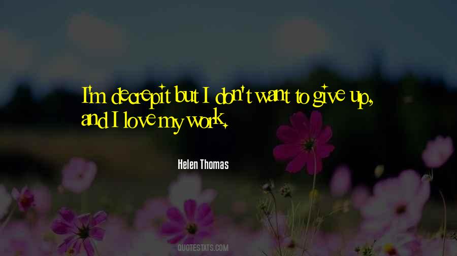 I Don't Want To Give Up Quotes #1831218