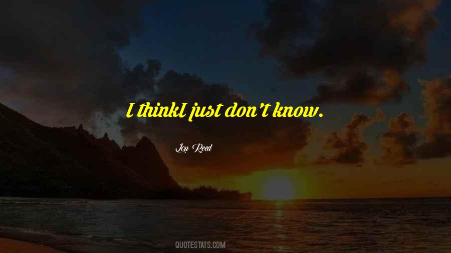 I Just Don't Know Quotes #302097