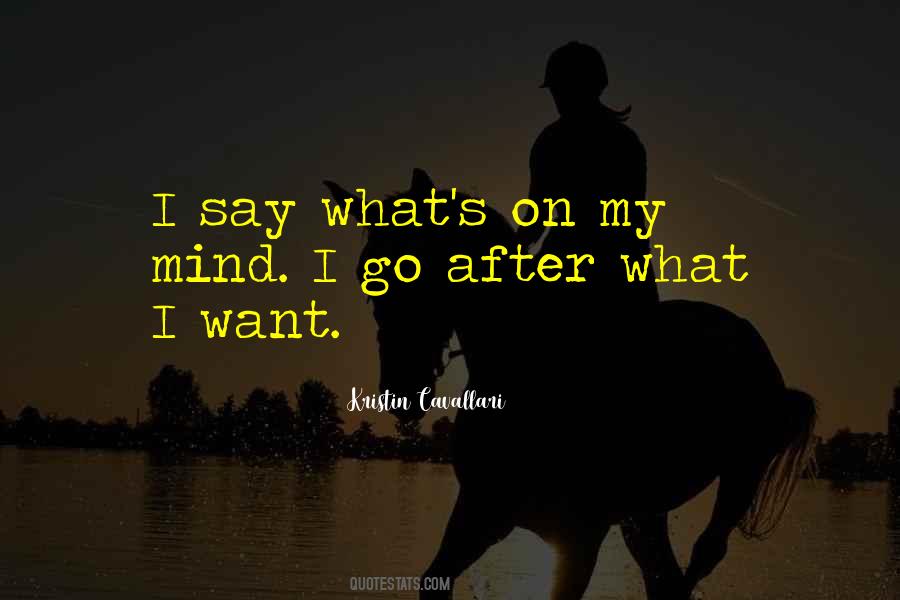 I Say What's On My Mind Quotes #1201015