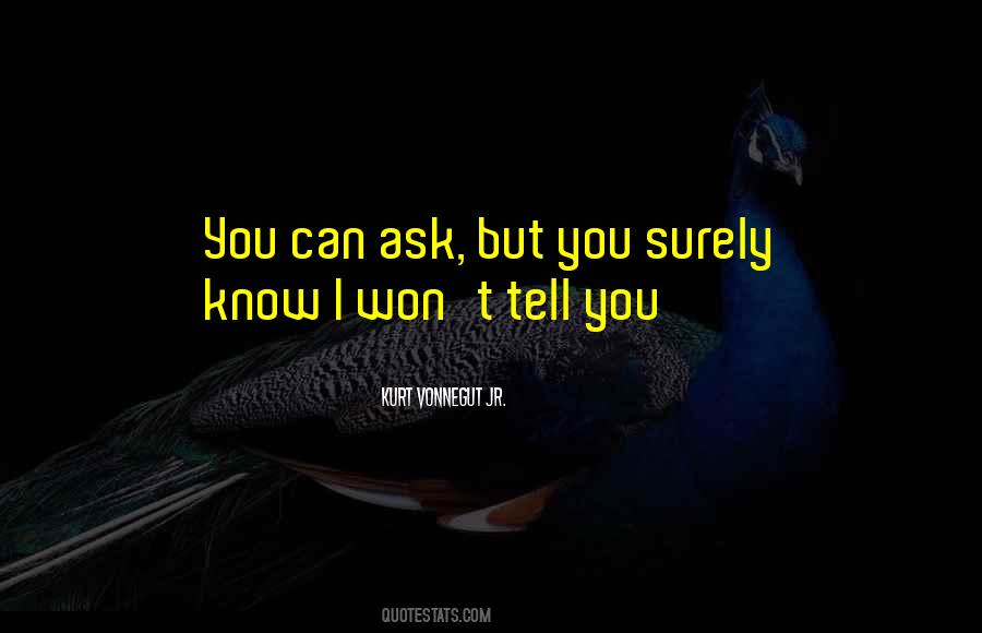 I Won't Tell You Quotes #980134