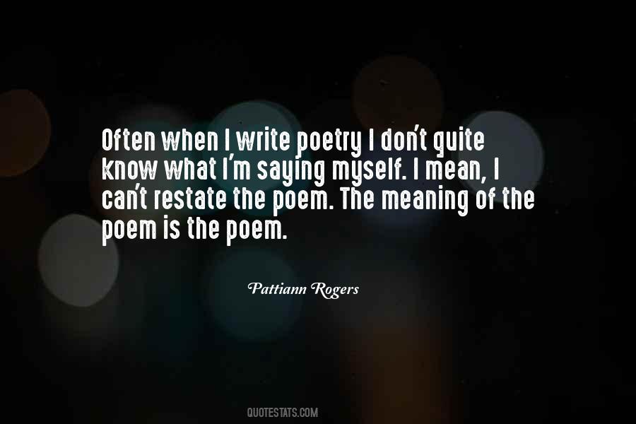 I Write Poetry Quotes #711546