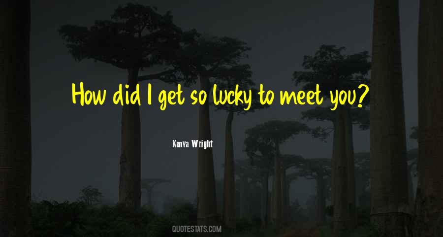 I'm So Lucky To Meet You Quotes #7857