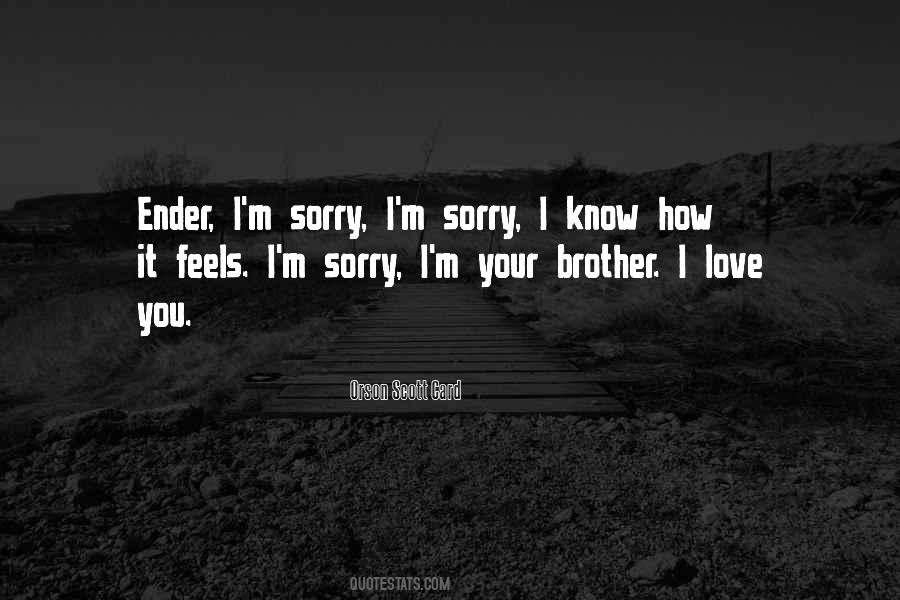 I'm Sorry Brother Quotes #76892