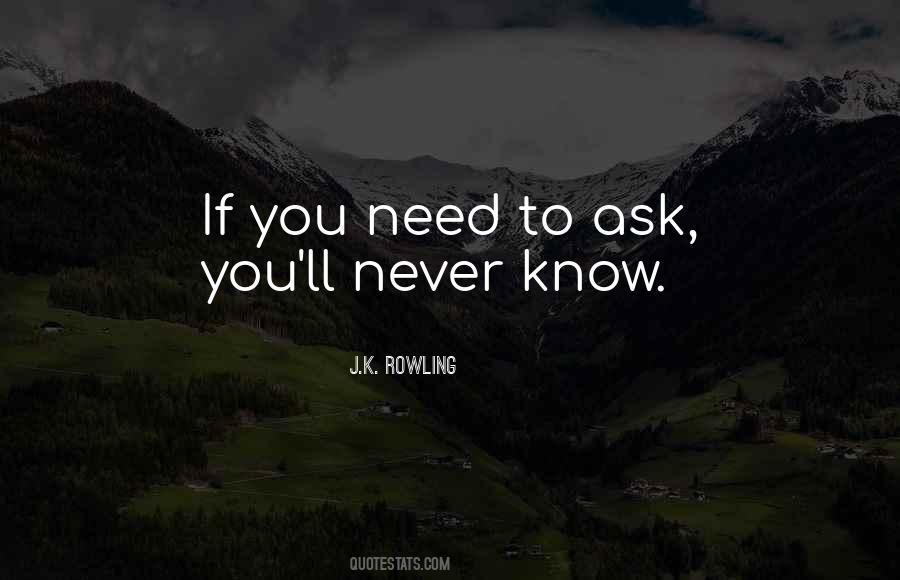 If You Never Ask You'll Never Know Quotes #204102