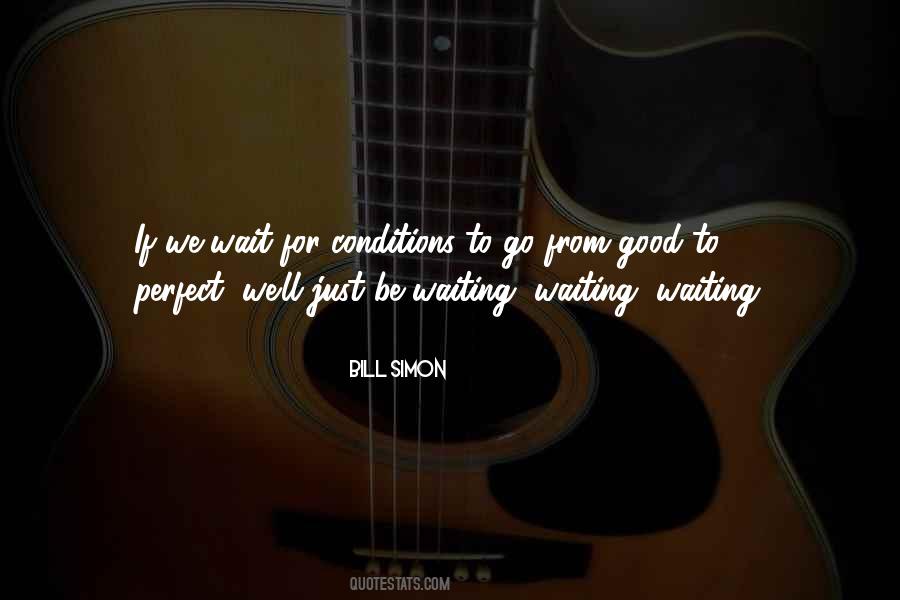 If You Wait For Perfect Conditions Quotes #1622356